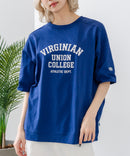 【DISCUS/ディスカス】ヘビーウェイト カレッジロゴプリントTシャツ ルーズシルエット