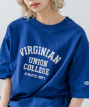 【DISCUS/ディスカス】ヘビーウェイト カレッジロゴプリントTシャツ ルーズシルエット