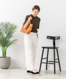 【C-FORTPOINT/フォートポイント】【ひんやり接触冷感 二の腕カバー】カット楊柳 ハイネック5分袖Tシャツ 体型カバー 着痩せ きれいめ カジュアル 涼しい