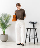 【C-FORTPOINT/フォートポイント】【ひんやり接触冷感 二の腕カバー】カット楊柳 ハイネック5分袖Tシャツ 体型カバー 着痩せ きれいめ カジュアル 涼しい