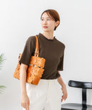 【C-FORTPOINT/フォートポイント】【ひんやり接触冷感 二の腕カバー】カット楊柳 ハイネック5分袖Tシャツ 体型カバー 着痩せ きれいめ カジュアル 涼しい
