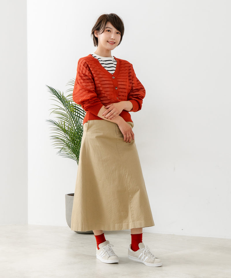 【C-FORTPOINT/フォートポイント】シャリシャリ Ｖネック シアーカーディガン