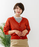 【C-FORTPOINT/フォートポイント】シャリシャリ Ｖネック シアーカーディガン