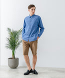 【Blue Standard:ブルースタンダード】フレンチリネンミックス 長袖 リラックスフィットシャツ