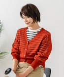 【C-FORTPOINT/フォートポイント】シャリシャリ Ｖネック シアーカーディガン