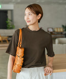 【C-FORTPOINT/フォートポイント】【ひんやり接触冷感 二の腕カバー】カット楊柳 ハイネック5分袖Tシャツ 体型カバー 着痩せ きれいめ カジュアル 涼しい
