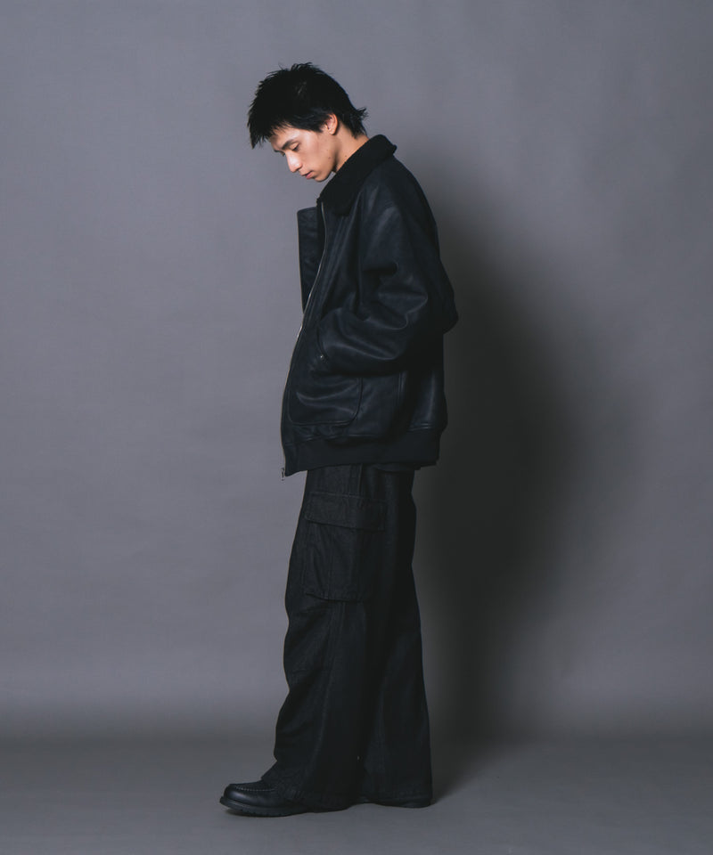 【UNIIT/ユニット】ヴィンテージライク オーバーサイズ PUボアフライトジャケット