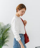 【C-FORTPOINT/フォートポイント】【綿100%素材で通気性・吸湿性に優れます】襟レースシャーリングロンT カットソー きれいめ ナチュラル フェミニン スカラップレース レイヤード