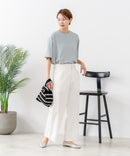 【C-FORTPOINT/フォートポイント】【ひんやり接触冷感 華奢見え】カット楊柳 ワイドシルエットTシャツ リラックス 抜け感 大人カジュアル 涼しい