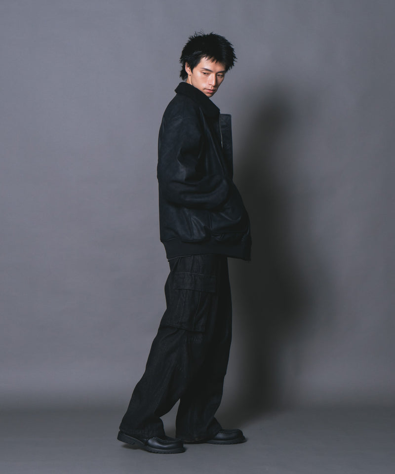 【UNIIT/ユニット】ヴィンテージライク オーバーサイズ PUボアフライトジャケット