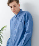 【Blue Standard:ブルースタンダード】フレンチリネンミックス 長袖 リラックスフィットシャツ