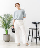 【C-FORTPOINT/フォートポイント】【ひんやり接触冷感 華奢見え】カット楊柳 ワイドシルエットTシャツ リラックス 抜け感 大人カジュアル 涼しい