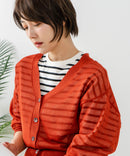 【C-FORTPOINT/フォートポイント】シャリシャリ Ｖネック シアーカーディガン