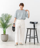 【C-FORTPOINT/フォートポイント】【ひんやり接触冷感 華奢見え】カット楊柳 ワイドシルエットTシャツ リラックス 抜け感 大人カジュアル 涼しい