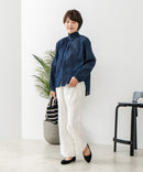 【C-FORTPOINT/フォートポイント】デニム シャーリング ブラウス