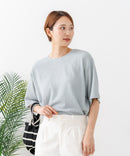【C-FORTPOINT/フォートポイント】【ひんやり接触冷感 華奢見え】カット楊柳 ワイドシルエットTシャツ リラックス 抜け感 大人カジュアル 涼しい