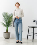 【C-FORTPOINT/フォートポイント】【今季大注目のラメを繊細に織り込んだトレンド感たっぷりのロンT】ラメ混リブハイネックロンT カットソー 華やか きれいめ フェミニン メロウ始末 すっきり見え