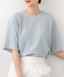 【C-FORTPOINT/フォートポイント】【ひんやり接触冷感 華奢見え】カット楊柳 ワイドシルエットTシャツ リラックス 抜け感 大人カジュアル 涼しい