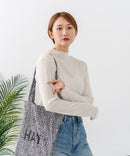 【C-FORTPOINT/フォートポイント】【今季大注目のラメを繊細に織り込んだトレンド感たっぷりのロンT】ラメ混リブハイネックロンT カットソー 華やか きれいめ フェミニン メロウ始末 すっきり見え