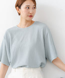 【C-FORTPOINT/フォートポイント】【ひんやり接触冷感 華奢見え】カット楊柳 ワイドシルエットTシャツ リラックス 抜け感 大人カジュアル 涼しい