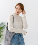 【C-FORTPOINT/フォートポイント】【今季大注目のラメを繊細に織り込んだトレンド感たっぷりのロンT】ラメ混リブハイネックロンT カットソー 華やか きれいめ フェミニン メロウ始末 すっきり見え