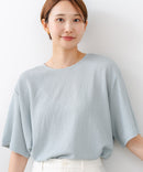 【C-FORTPOINT/フォートポイント】【ひんやり接触冷感 華奢見え】カット楊柳 ワイドシルエットTシャツ リラックス 抜け感 大人カジュアル 涼しい