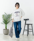 【C-FORT POINT/フォートポイント】【綿100%のやわらかな着心地】ワイドシルエット7分袖Tシャツ フレブル プリント カレッジ風ロゴ ワイドシルエット 体形カバー
