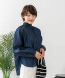 【C-FORTPOINT/フォートポイント】デニム シャーリング ブラウス