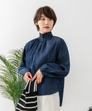 【C-FORTPOINT/フォートポイント】デニム シャーリング ブラウス