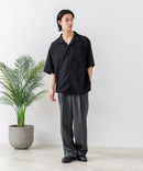 【BLUE STANDARD/ブルースタンダード】【上品な抜け感】ニットジャガード 透かし編みシャツ オープンカラー 波柄 涼しい 通気性 羽織り きれいめ 韓国ファッション
