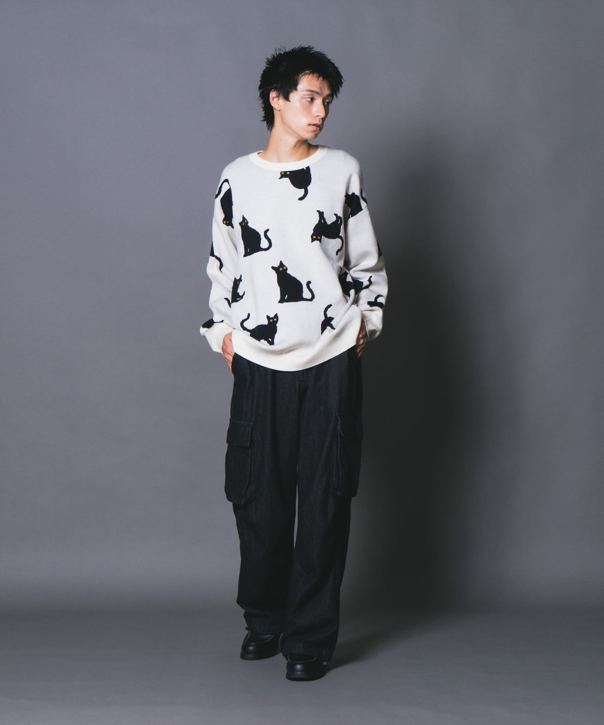 UNIIT/ユニット】総柄プルオーバージャガードニット zo