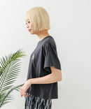 クロップド丈 ワンポイント刺繍Ｔシャツ【TeddyBear/テディベア】