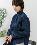 【C-FORTPOINT/フォートポイント】デニム シャーリング ブラウス