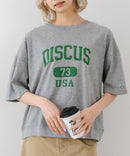 【DISCUS/ディスカス】カレッジロゴプリント ヘビーウェイトTシャツ ルーズシルエット