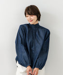 【C-FORTPOINT/フォートポイント】デニム シャーリング ブラウス