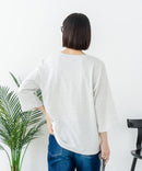 【C-FORT POINT/フォートポイント】【綿100%のやわらかな着心地】ワイドシルエット7分袖Tシャツ フレブル プリント カレッジ風ロゴ ワイドシルエット 体形カバー