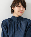 【C-FORTPOINT/フォートポイント】デニム シャーリング ブラウス