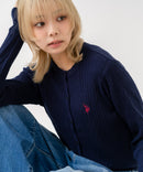 【U.S. POLO ASSN./ユーエスポロアッスン】【程よくゆとりを持たせたリラックスシルエット】ケーブルニットカーディガン クラシカル 羽織り プルオーバー風 きれいめ カジュアル 着回し ❘ジーンズメイト公式オンラインショップ
