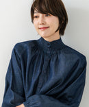 【C-FORTPOINT/フォートポイント】デニム シャーリング ブラウス