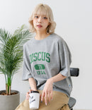 【DISCUS/ディスカス】カレッジロゴプリント ヘビーウェイトTシャツ ルーズシルエット