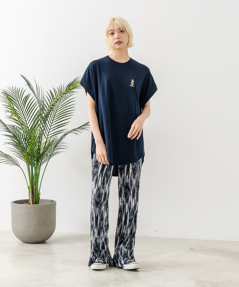 フレンチスリーブ ワンポイント刺繍Tシャツ【TeddyBear/テディベア】