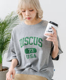 【DISCUS/ディスカス】カレッジロゴプリント ヘビーウェイトTシャツ ルーズシルエット