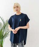 フレンチスリーブ ワンポイント刺繍Tシャツ【TeddyBear/テディベア】