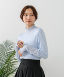 【C-FORT POINT/フォートポイント】シアー 切り替え ハイネック プルオーバー