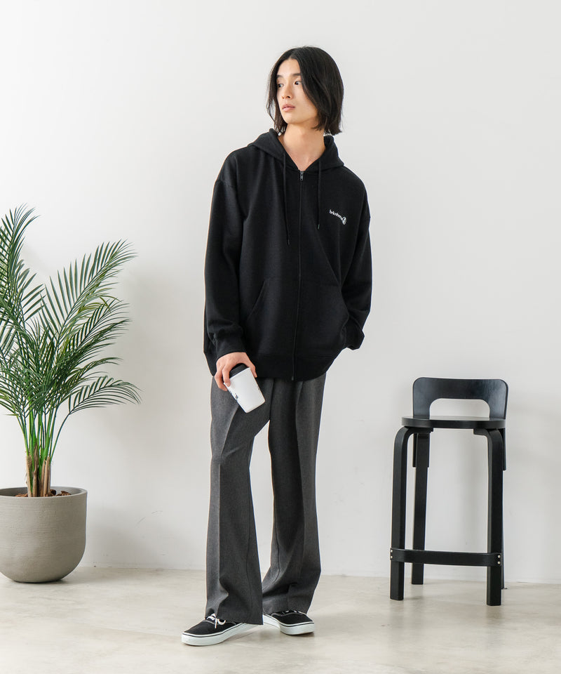 【BRKNHOME/ブロークンホーム】バックプリント フルジップ スウェットパーカー