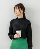 【FORT POINT/フォートポイント】ジャガード シアー 切り替えプルオーバートップス