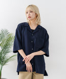 【BLUE STANDARD/ブルースタンダード】【吸水速乾・ストレッチ性に優れた快適シャツ】ドライリップル オープンカラーシャツ イージーケア さらさら快適 ユニセックス