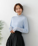 【C-FORT POINT/フォートポイント】シアー 切り替え ハイネック プルオーバー