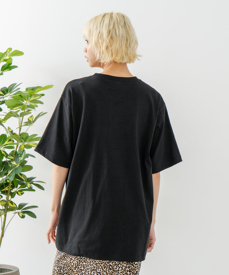 USAコットン ワッペンロゴ刺繍 無地 クルーネック半袖Tシャツ レディース メンズ【DISCUS/ディスカス】