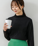 【FORT POINT/フォートポイント】ジャガード シアー 切り替えプルオーバートップス